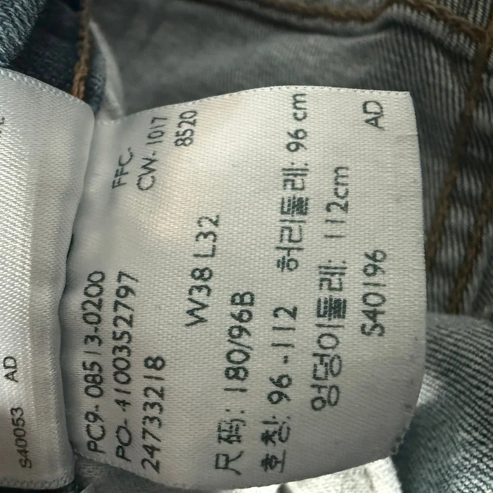 Levis 513 Slim Straight Jeans Mens 38x32 Blue Medium‎ Wash Denim 08513-0200